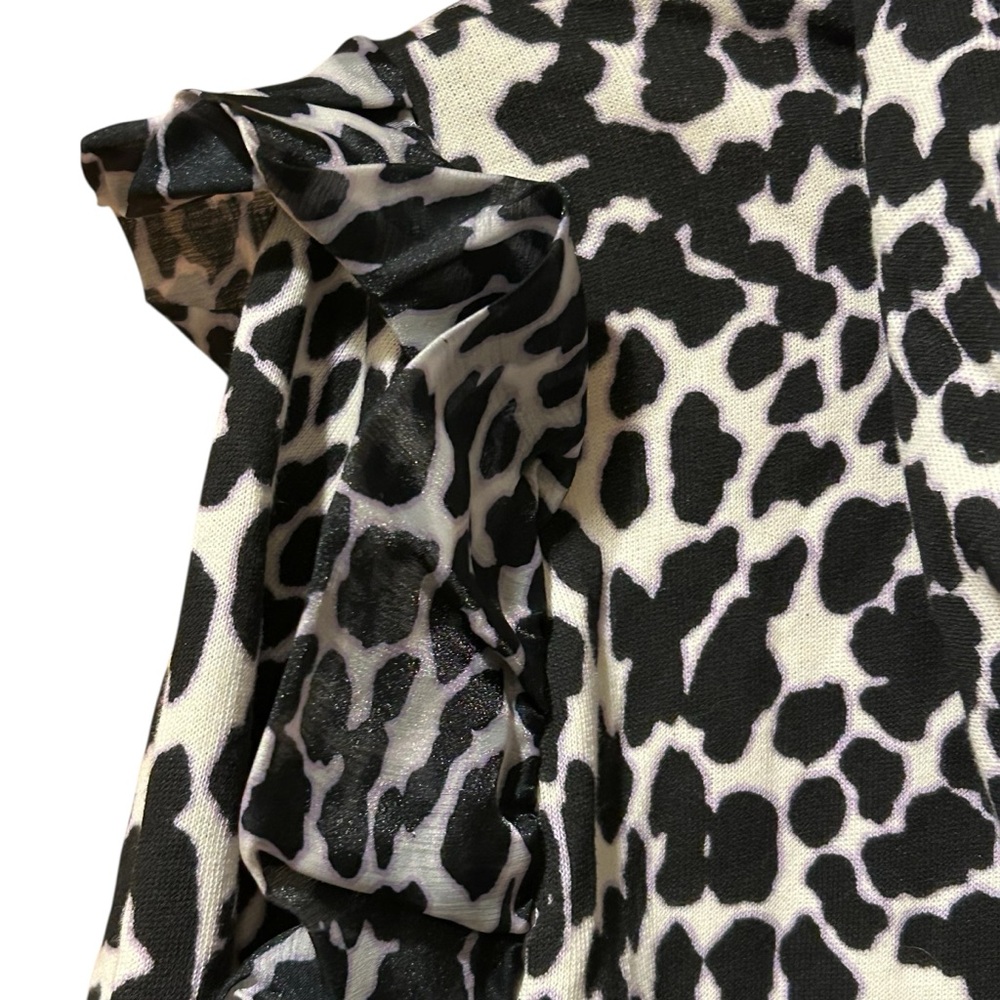 Sandy Liang Target Black White‎ Animal Print Ruffle Hoodie Sweatshirt 2X, 4X NWT - Picture 5 of 13